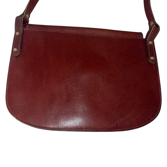 Vintage Womens Shoulder Bag Brown Adjustable Strap Turn Lock Closure Leather - Picture 2 of 11